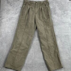 VTG Gitano Pleated Canvas Trousers 33 Olive Green Men 90s Streetwear Gorpcore